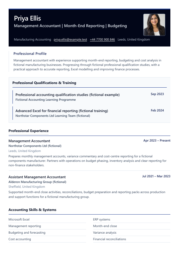 Accounting CV template example