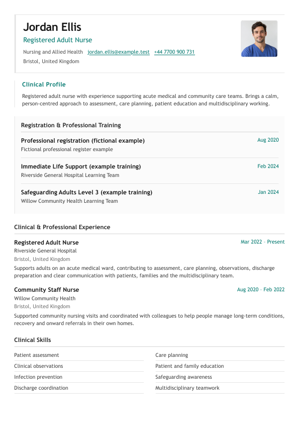 Clinical CV template example